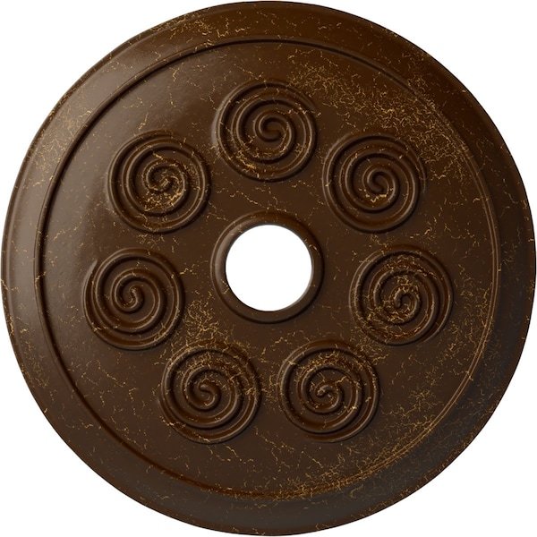 Ekena Millwork Spiral Ceiling Medallion (Fits Canopies up to 4"), 25 1/4"OD x 4"ID x 2"P, Root Beer Crackle CM25SPRBC - main